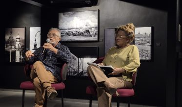 Emanuel Franco e Deyseane Ferraz, no Centro Cultural Banco da Amazônia.