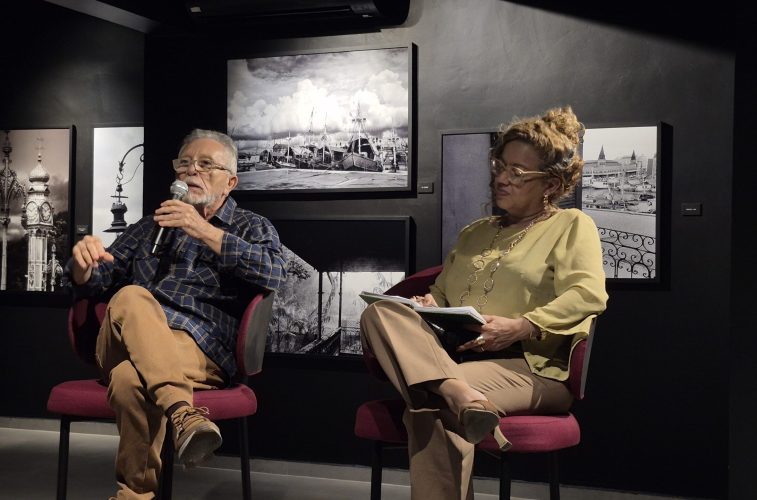 Emanuel Franco e Deyseane Ferraz, no Centro Cultural Banco da Amazônia.